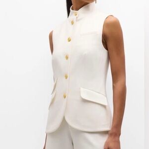 Rag & Bone Slade Ponte Vest Ivory and Gold Size Large